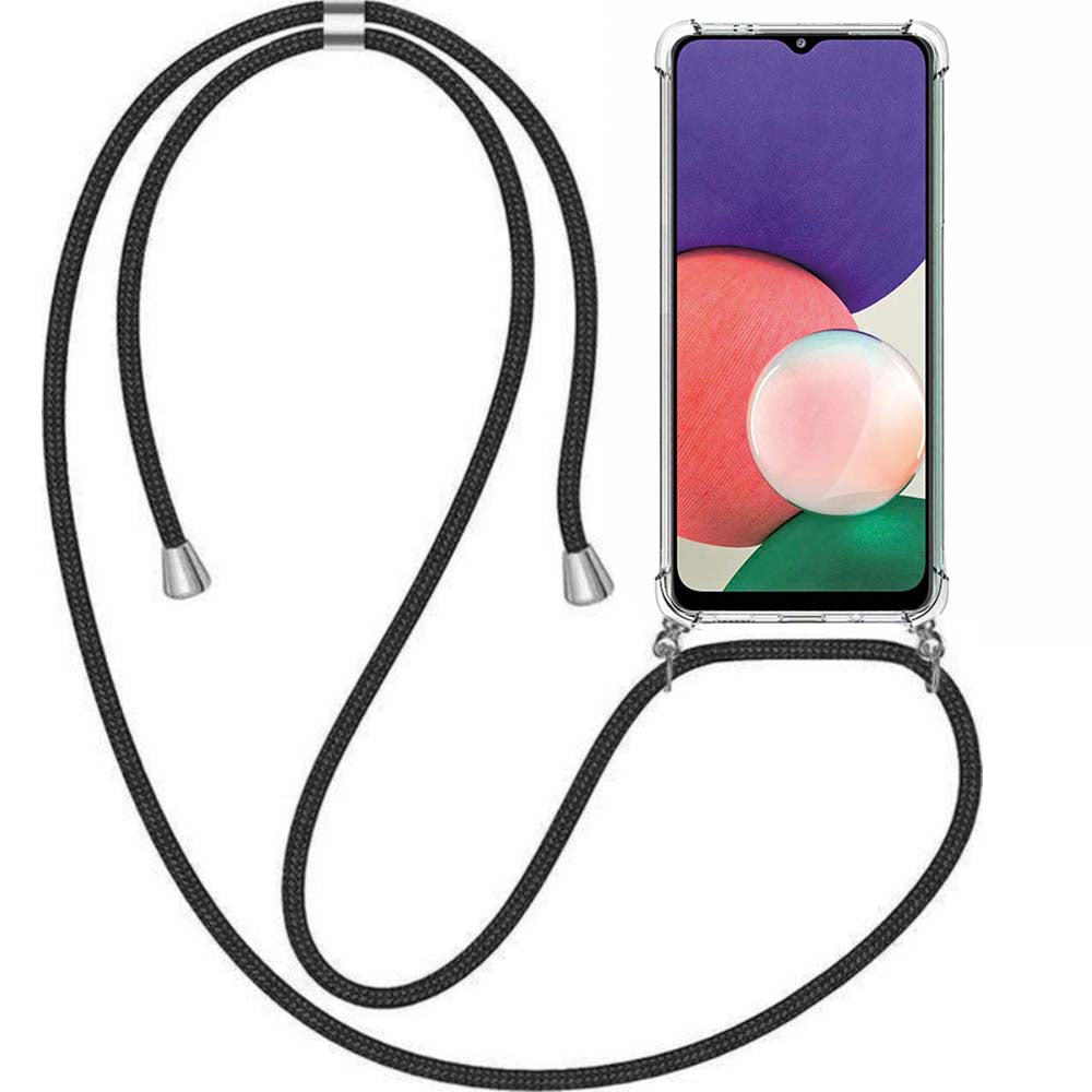 Telefoonhoesje Geschikt voor Samsung
  Galaxy A22 5G met Koord en Stootrand - TPU Backcover Shockproof met Lanyard -
  Smartphonica