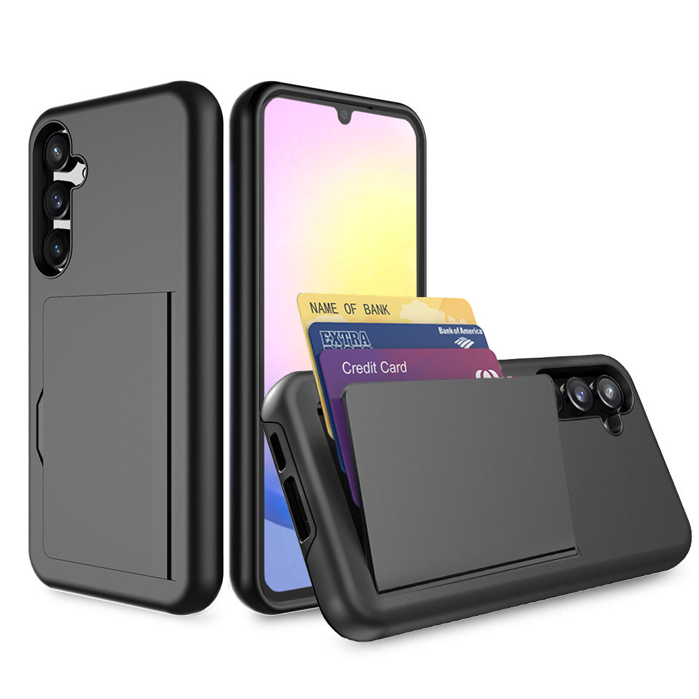 Telefoonhoesje Geschikt voor Samsung
  Galaxy A25 sterk TPU met pasjeshouder - TPU strong case with card slot -
  Zwart