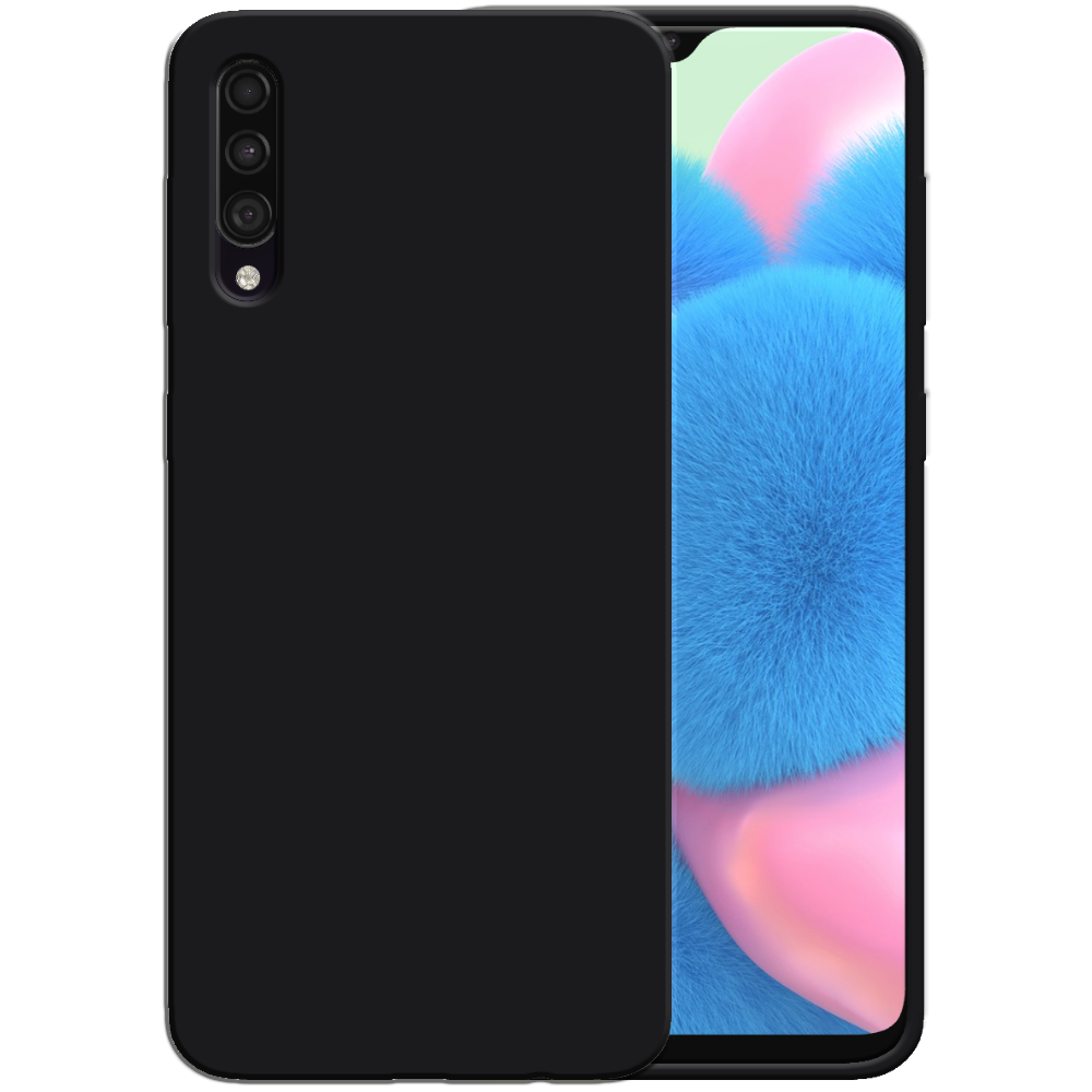 Siliconen hoesje voor Samsung Galaxy A30s
  / A50 / A50s case met zachte binnenkant - Zwart