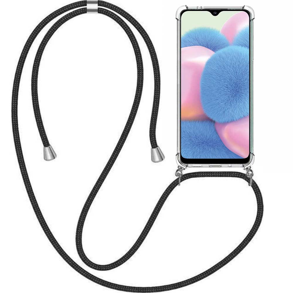 Telefoonhoesje Geschikt voor Samsung
  Galaxy A30s met Koord en Stootrand - TPU Backcover Shockproof met Lanyard -
  Smartphonica
