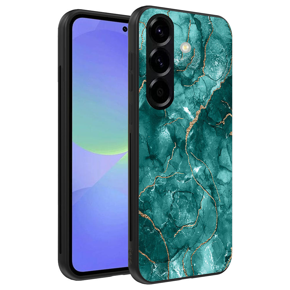 Telefoonhoesje
  Geschikt voor Samsung Galaxy A36 met marmer opdruk - TPU backcover case
  marble design - Goud Groen