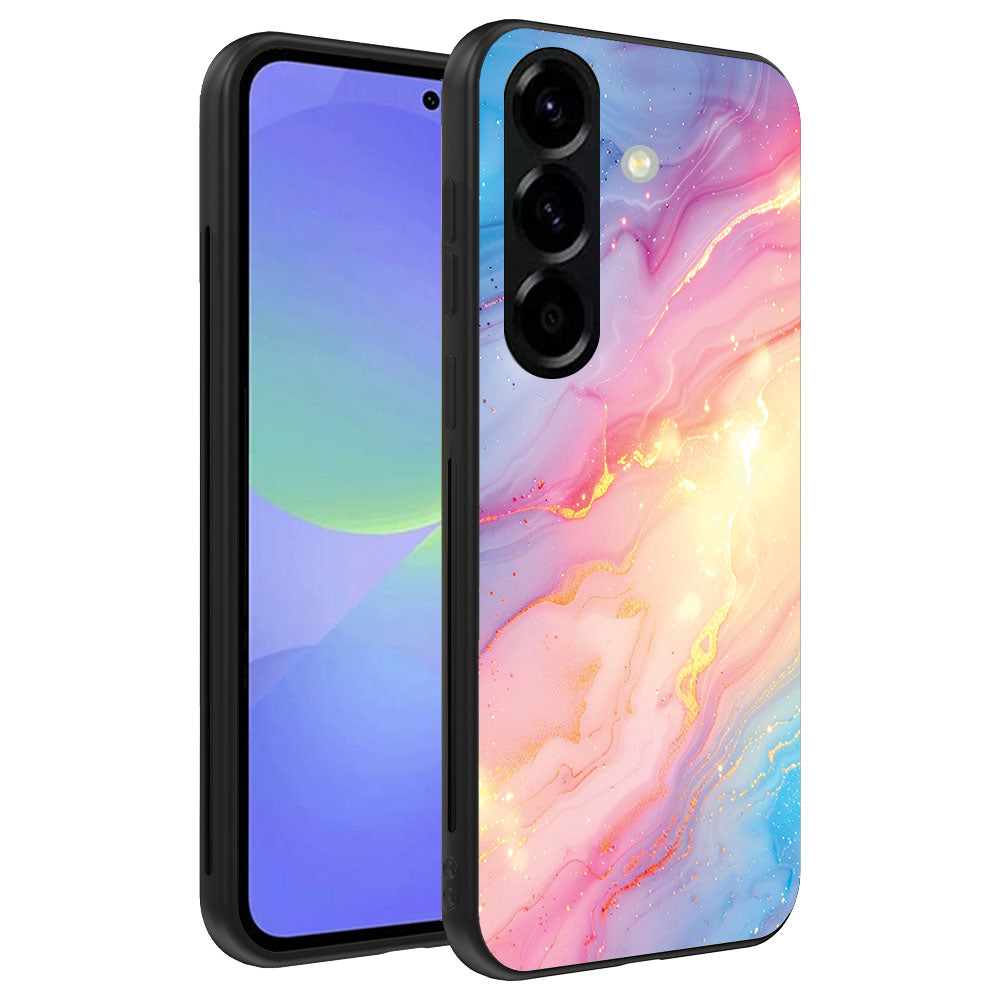 Telefoonhoesje
  Geschikt voor Samsung Galaxy A36 met Regenboog Glitter Marmer Opdruk - TPU
  Backcover Case Rainbow Glitter Marble Design