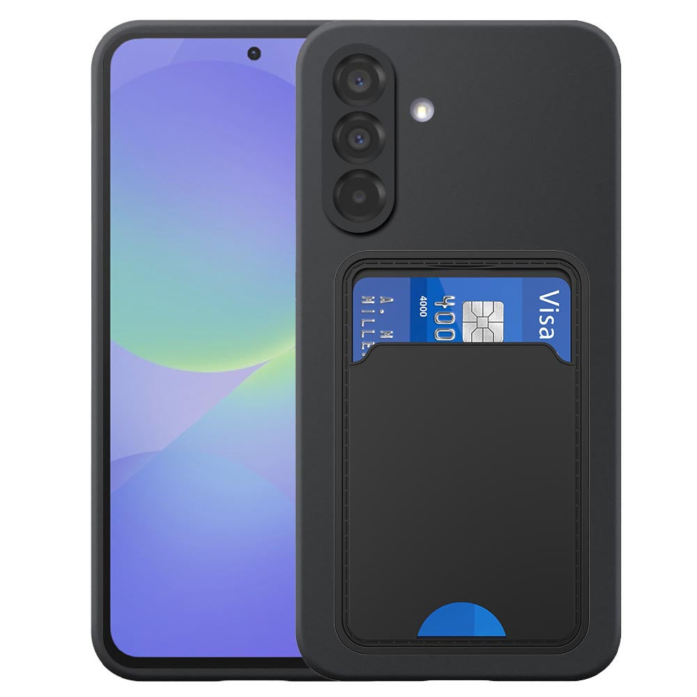 Geschikt voor Samsung Galaxy A36
  Telefoonhoesje met TPU Pasjeshouder - Flexible Back Cover Case Siliconen TPU
  with Cardslot - Zwart - Smartphonica