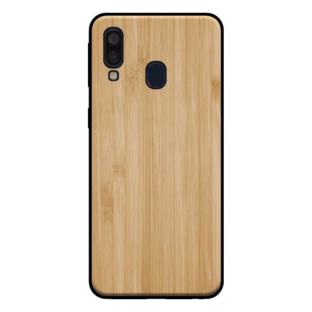 Telefoonhoesje voor Samsung Galaxy A40
  met houten look - backcover bamboo kunsthout hoesje - Bruin