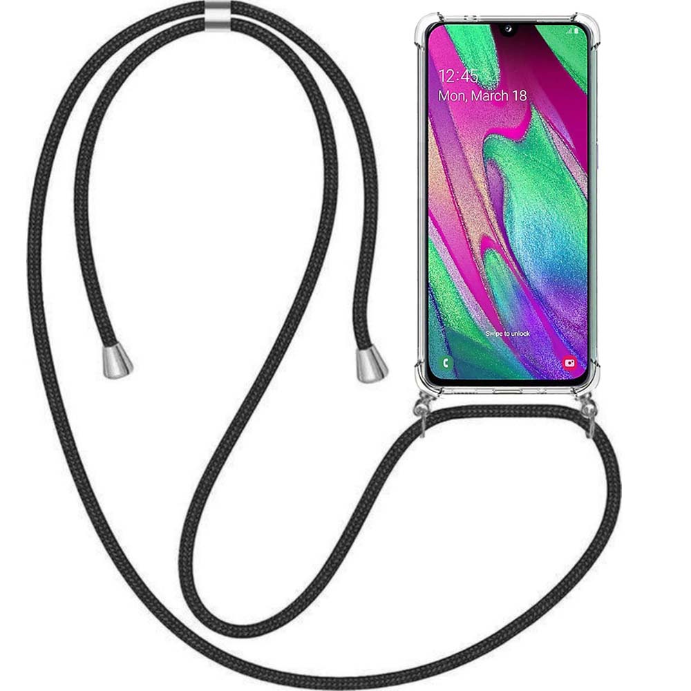Telefoonhoesje Geschikt voor Samsung
  Galaxy A40 met Koord en Stootrand - TPU Backcover Shockproof met Lanyard -
  Smartphonica
