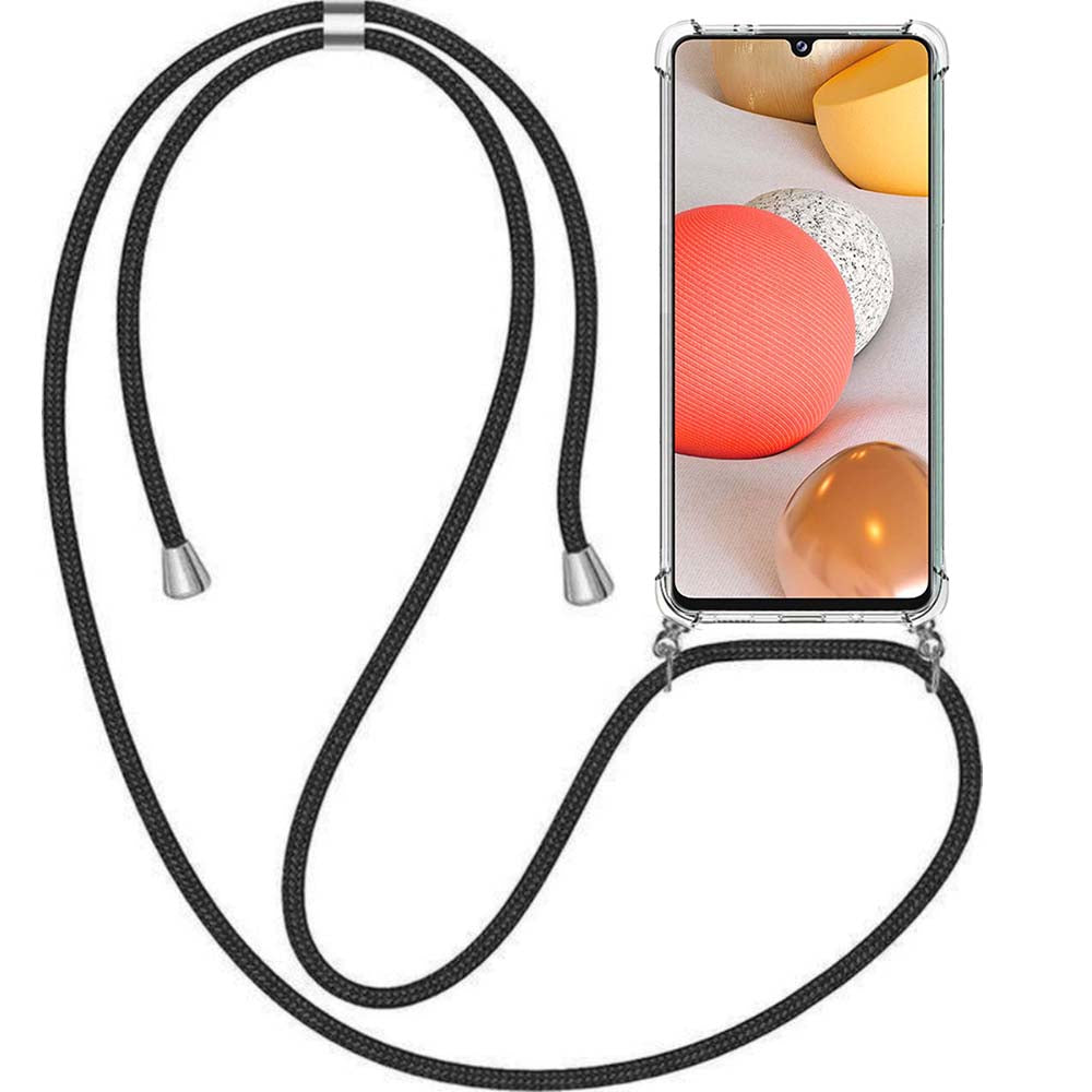 Telefoonhoesje Geschikt voor Samsung
  Galaxy A42 5G met Koord en Stootrand - TPU Backcover Shockproof met Lanyard -
  Smartphonica