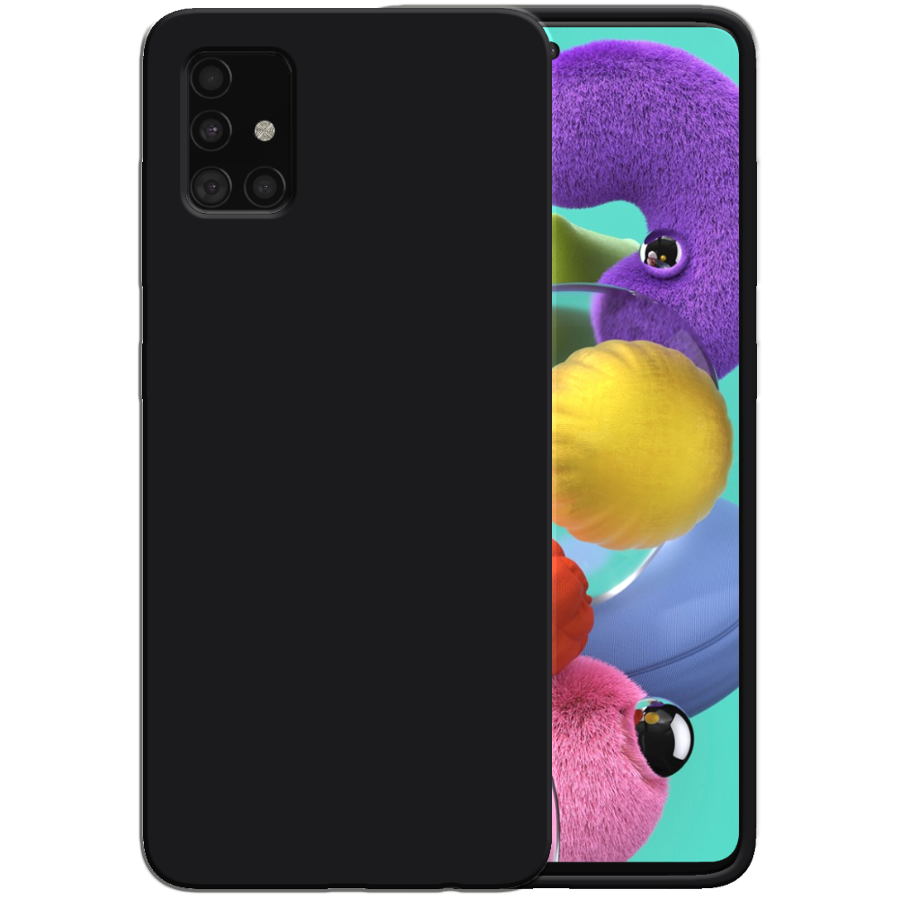 Siliconen hoesje voor Samsung Galaxy A51
  4G case met zachte binnenkant - Zwart