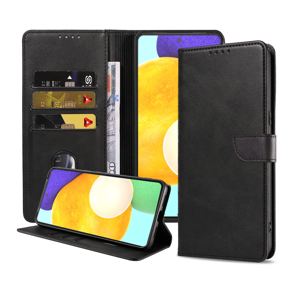 Geschikt voor Samsung
  Galaxy A52 5G Telefoonhoesje Kunstleer met Magnetisch lipje en Pasjeshouder
  Book Case met Klepje - Zwart - Smartphonica