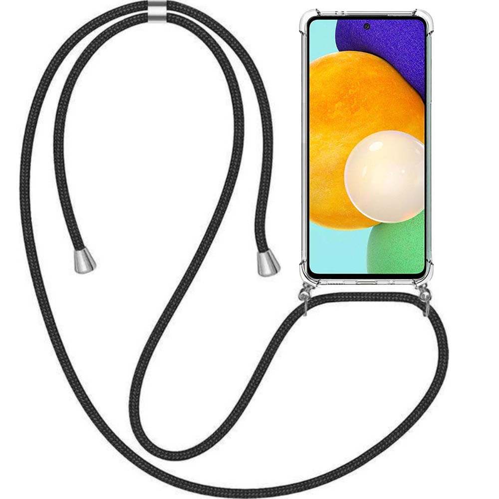 Telefoonhoesje Geschikt voor Samsung
  Galaxy A52 5G met Koord en Stootrand - TPU Backcover Shockproof met Lanyard -
  Smartphonica