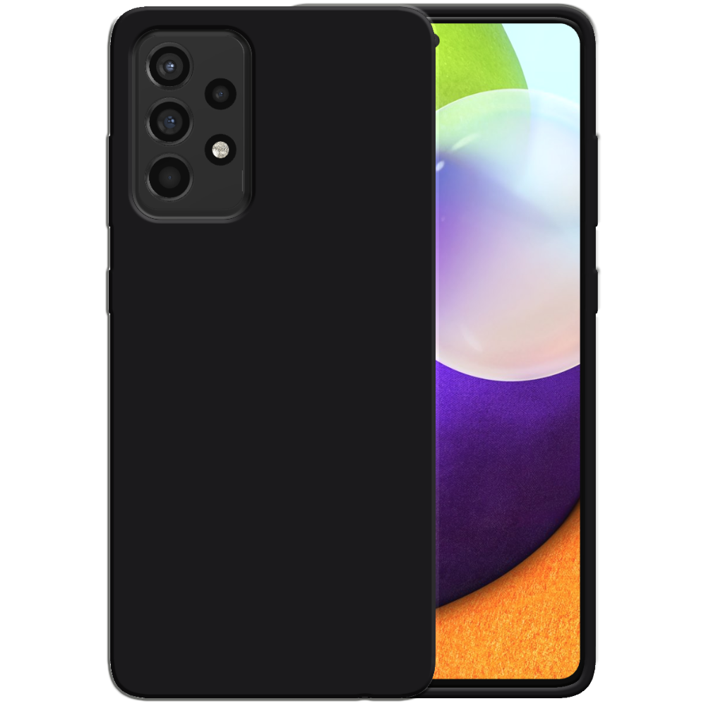 Siliconen hoesje voor Samsung Galaxy A52/
  A52 5G / A52s 5G case met zachte binnenkant - Zwart