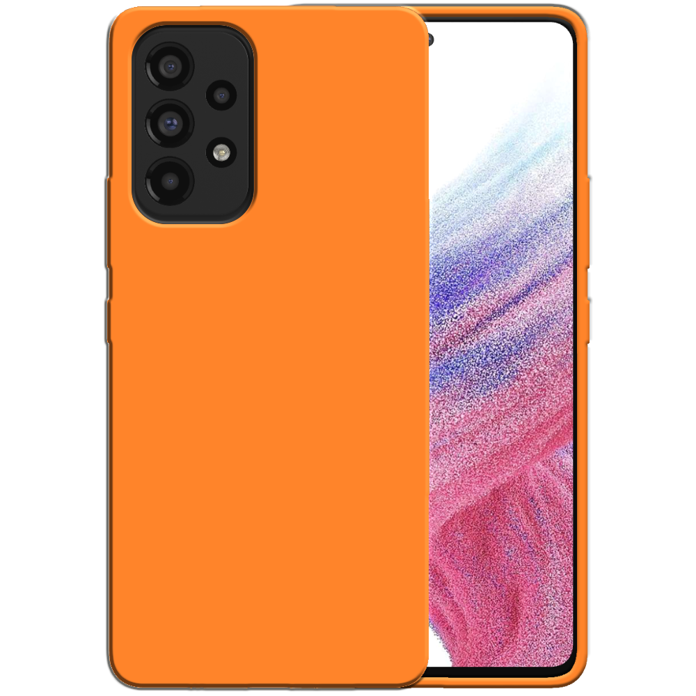 Siliconen hoesje voor Samsung Galaxy A53  5G case met zachte binnenkant - Oranje