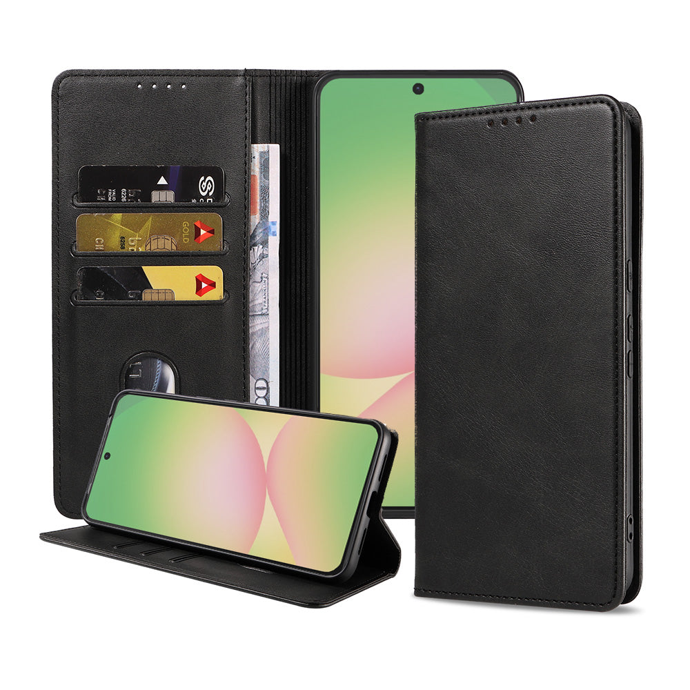 Telefoonhoesje Geschikt voor Samsung
  Galaxy A56 Kunstleer met Magnetische sluiting en Pasjeshouders Bookcase met
  Klepje - Zwart