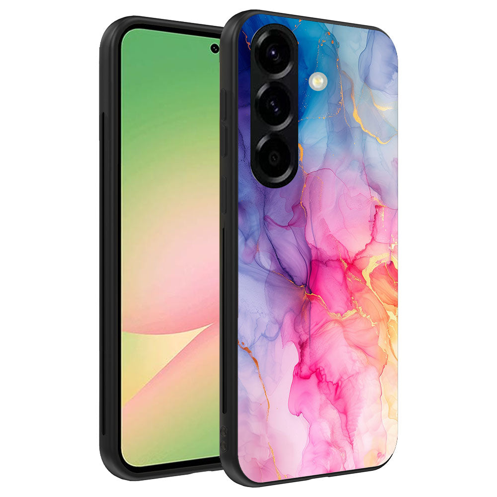 Telefoonhoesje
  Geschikt voor Samsung Galaxy A56 met marmer opdruk - TPU backcover case
  marble design - Regenboog