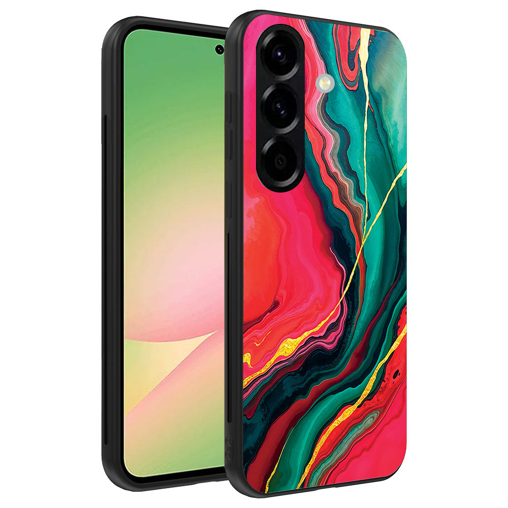 Telefoonhoesje
  Geschikt voor Samsung Galaxy A56 met Rood Groen Marmer Opdruk - TPU Backcover
  Case Red Green Marble Design