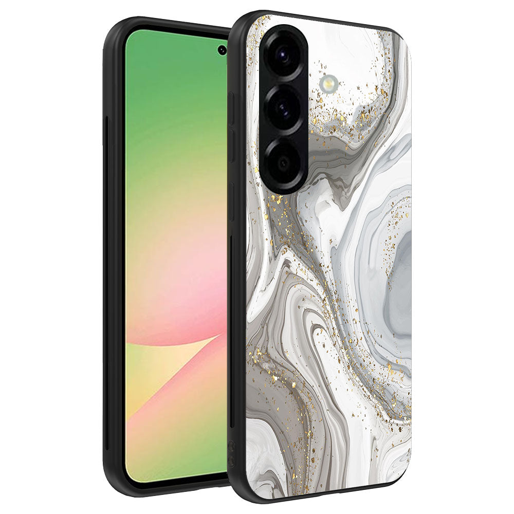 Telefoonhoesje
  Geschikt voor Samsung Galaxy A56 met marmer opdruk - TPU backcover case
  marble design - Zilver
