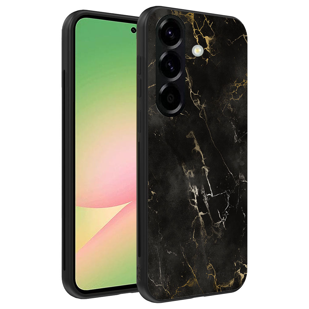 Telefoonhoesje
  Geschikt voor Samsung Galaxy A56 met marmer opdruk - TPU backcover case black
  marble design - Zwart