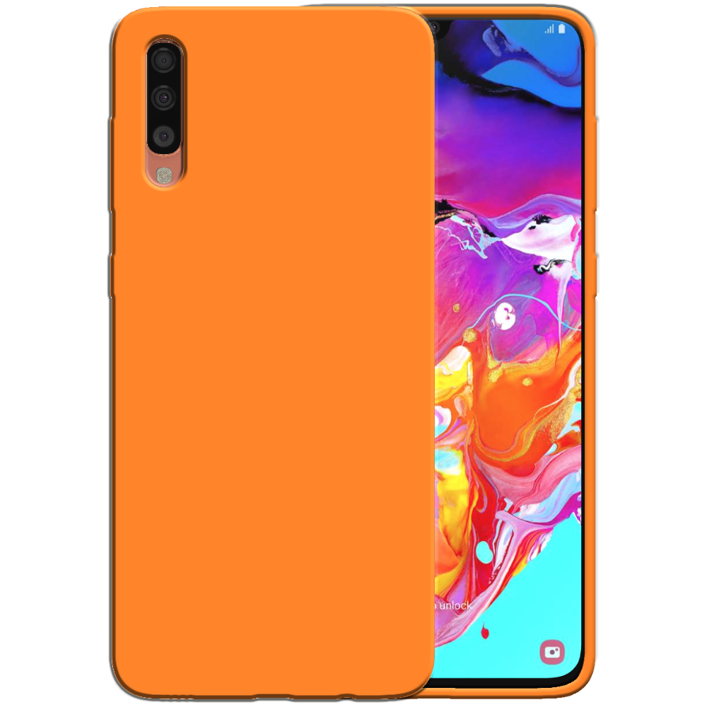 Siliconen hoesje voor Samsung Galaxy A70
  / A70s case met zachte binnenkant - Oranje