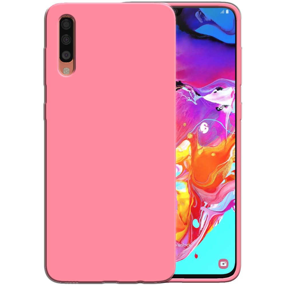 Siliconen hoesje voor Samsung Galaxy A70  / A70s case met zachte binnenkant - Roze