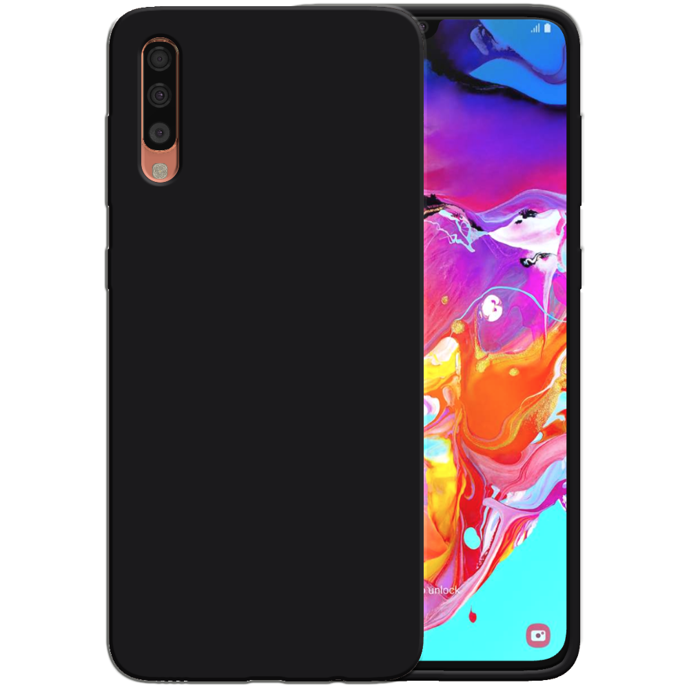 Siliconen hoesje voor Samsung Galaxy A70
  / A70s case met zachte binnenkant - Zwart