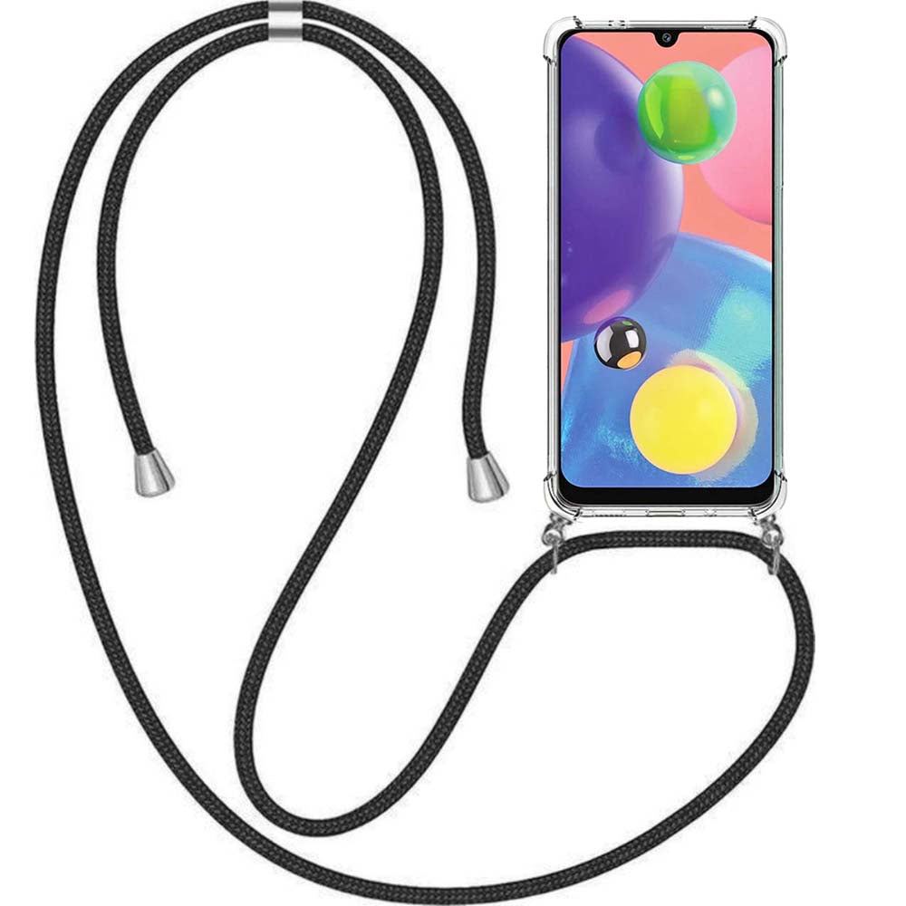 Telefoonhoesje Geschikt voor Samsung
  Galaxy A70s met Koord en Stootrand - TPU Backcover Shockproof met Lanyard -
  Smartphonica