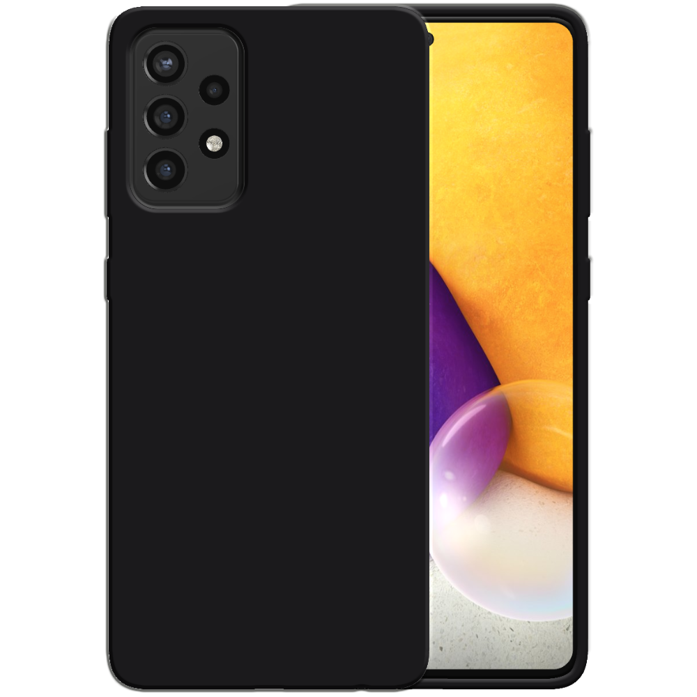 Siliconen hoesje voor Samsung Galaxy A72
  case met zachte binnenkant - Zwart
