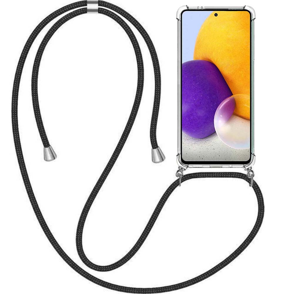 Telefoonhoesje Geschikt voor Samsung
  Galaxy A72 met Koord en Stootrand - TPU Backcover Shockproof met Lanyard -
  Smartphonica