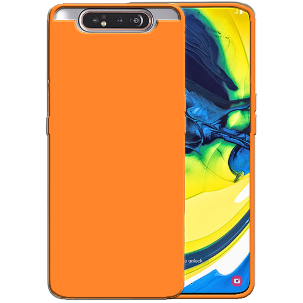 Siliconen hoesje voor Samsung Galaxy A80
  case met zachte binnenkant - Oranje