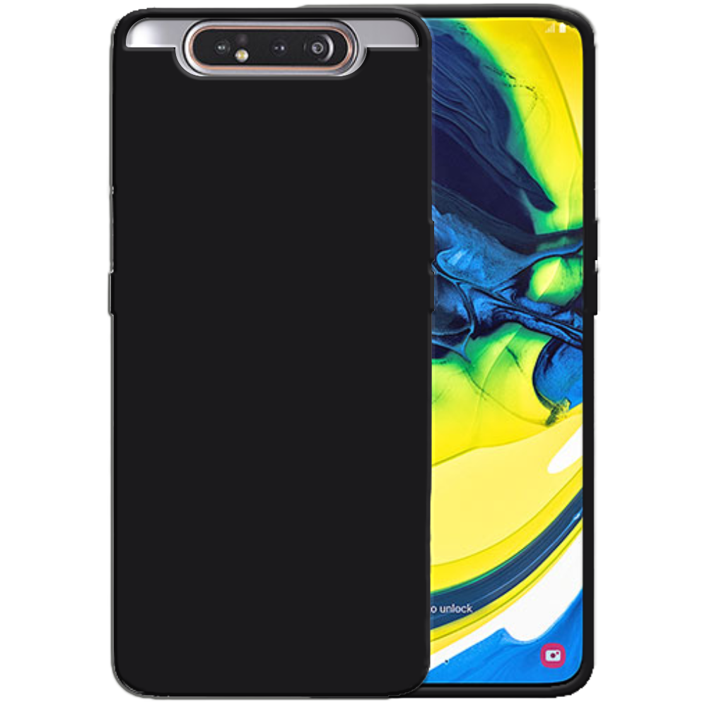 Siliconen hoesje voor Samsung Galaxy A80
  case met zachte binnenkant - Zwart