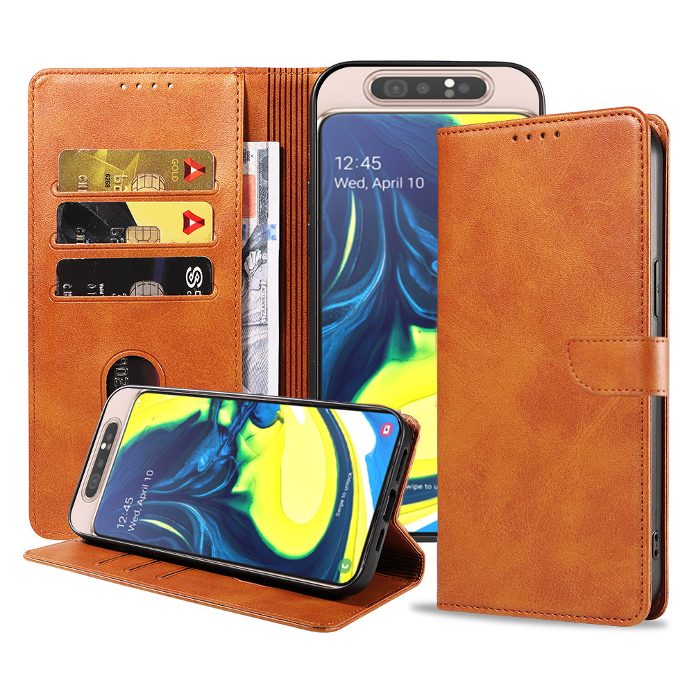 Geschikt voor Samsung
  Galaxy A80 Telefoonhoesje Kunstleer met Magnetisch lipje en Pasjeshouder Book
  Case met Klepje - Bruin - Smartphonica