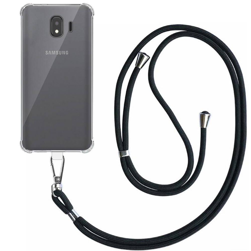 Telefoonhoesje
  Geschikt voor Samsung Galaxy J4 Transparant Schokbestendig met Afneembaar
  Universeel Telefoonkoord - Backcover Case Siliconen ShockProof with Lanyard