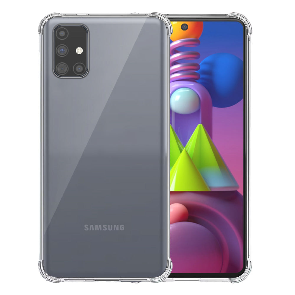 Telefoonhoesje Geschikt voor Samsung
  Galaxy M51 Transparant Schokbestendig - Shockproof TPU SIliconen Backcover
  Case met Stootrand Doorzichtig