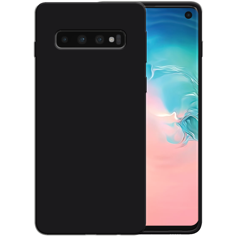 Siliconen hoesje voor Samsung Galaxy S10  case met zachte binnenkant - Zwart