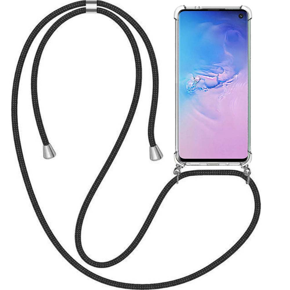 Telefoonhoesje Geschikt voor Samsung
  Galaxy S10 Plus met Koord en Stootrand - TPU Backcover Shockproof met Lanyard
  - Smartphonica