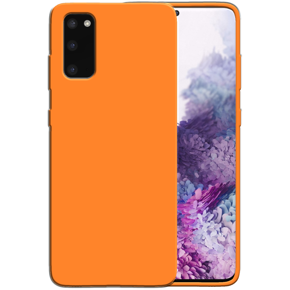 Siliconen hoesje voor Samsung Galaxy S20
  Plus case met zachte binnenkant - Oranje