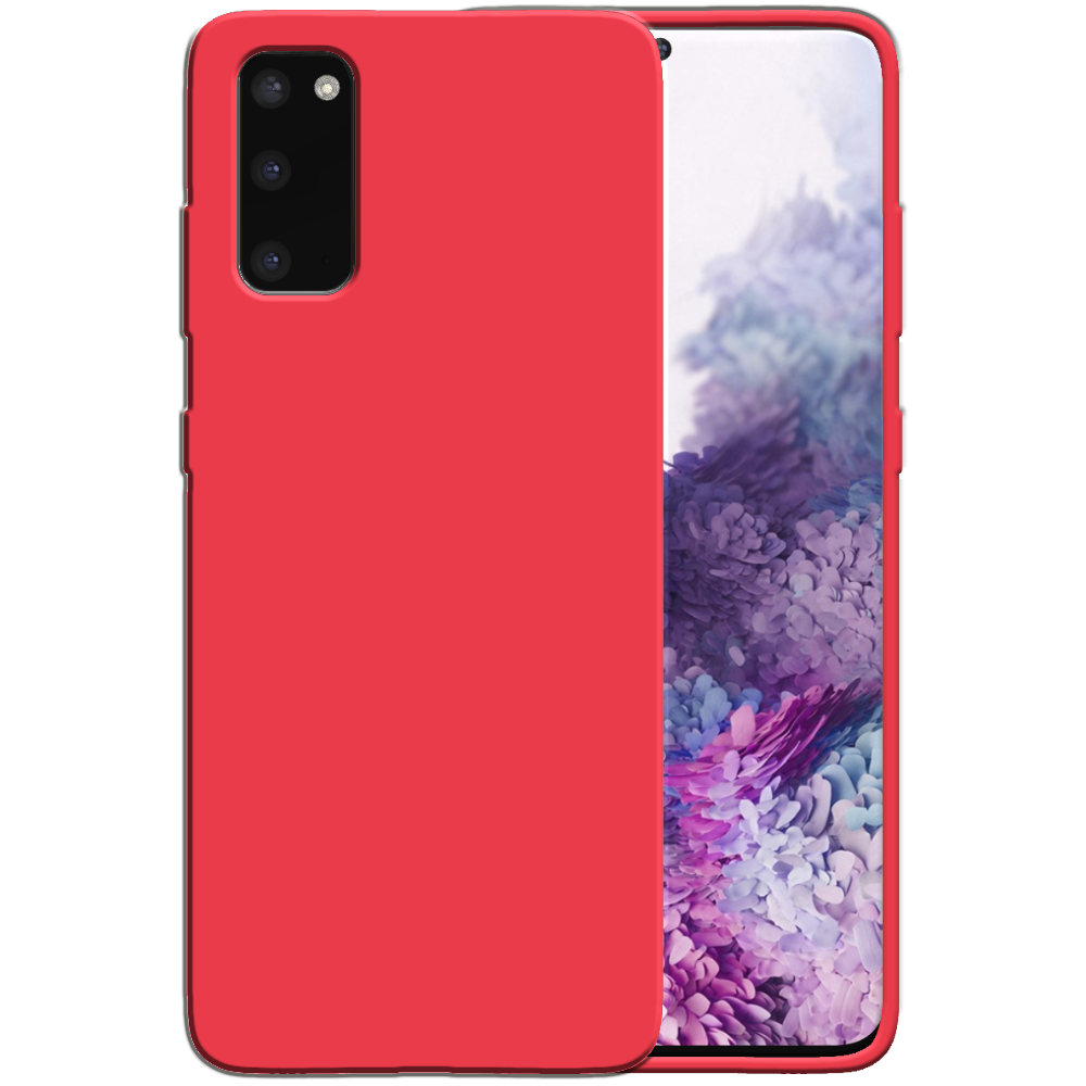 Siliconen hoesje voor Samsung Galaxy S20
  case met zachte binnenkant - Rood