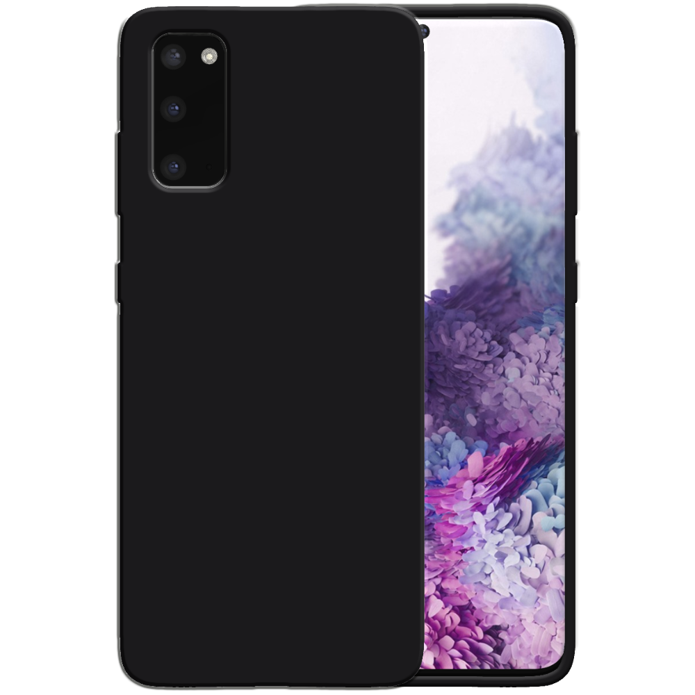 Siliconen hoesje voor Samsung Galaxy S20  case met zachte binnenkant - Zwart