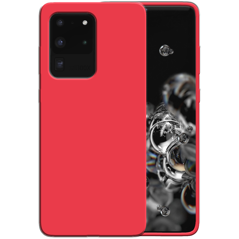Siliconen hoesje voor Samsung Galaxy S20
  Ultra case met zachte binnenkant - Rood