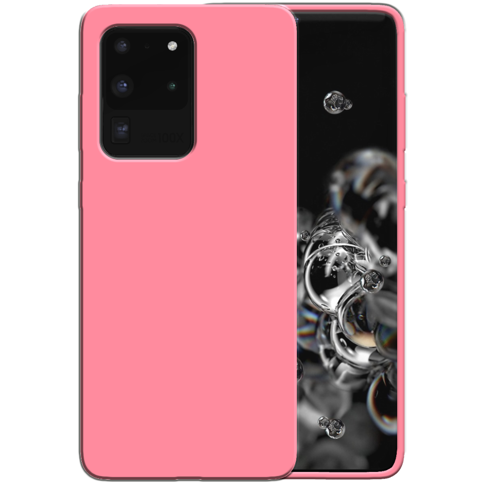 Siliconen hoesje voor Samsung Galaxy S20
  Ultra case met zachte binnenkant - Roze
