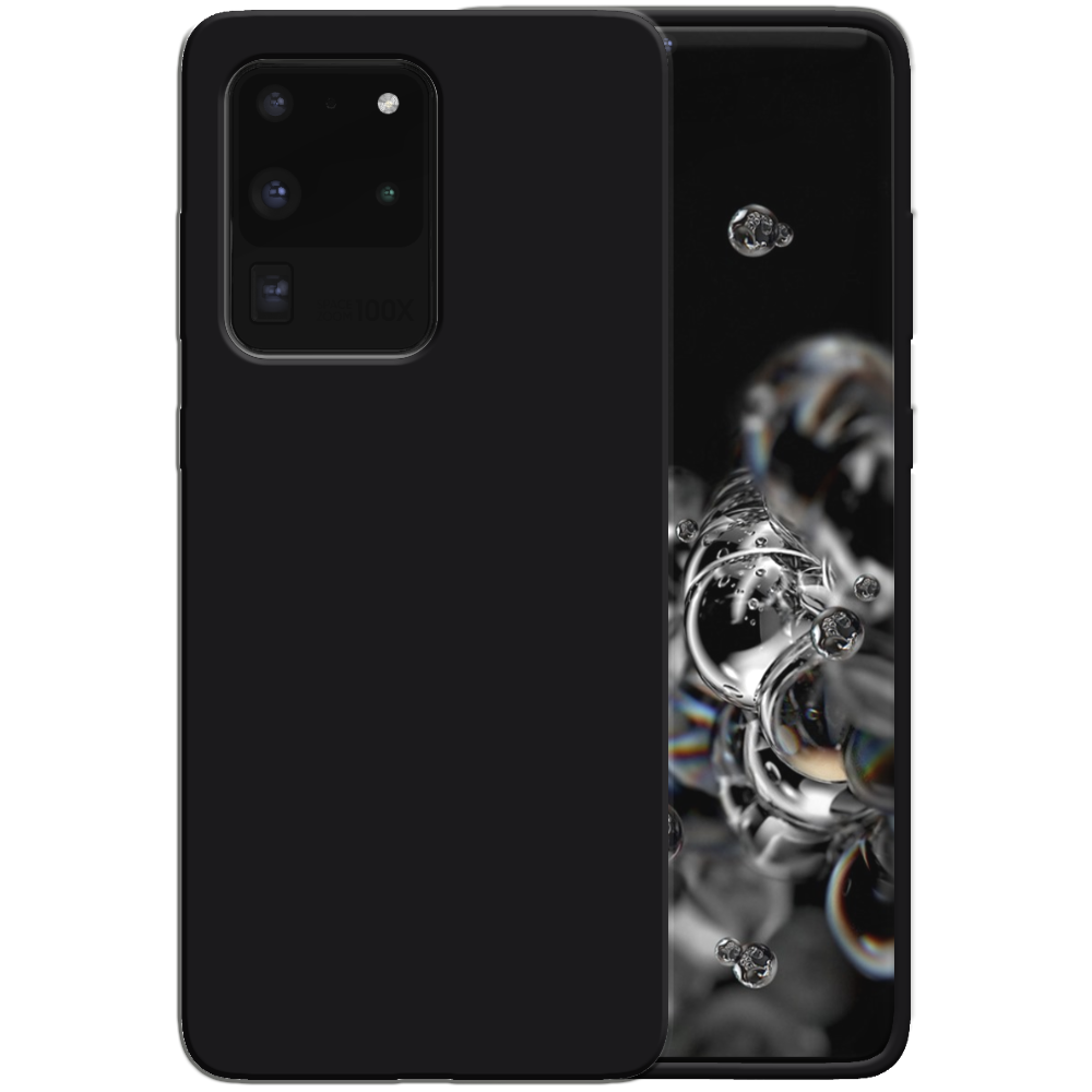 Siliconen hoesje voor Samsung Galaxy S20
  Ultra case met zachte binnenkant - Zwart