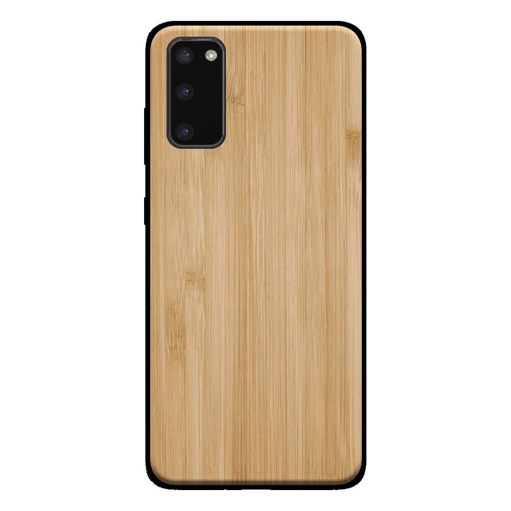 Telefoonhoesje voor Samsung Galaxy S20
  met houten look - backcover bamboo kunsthout hoesje - Bruin