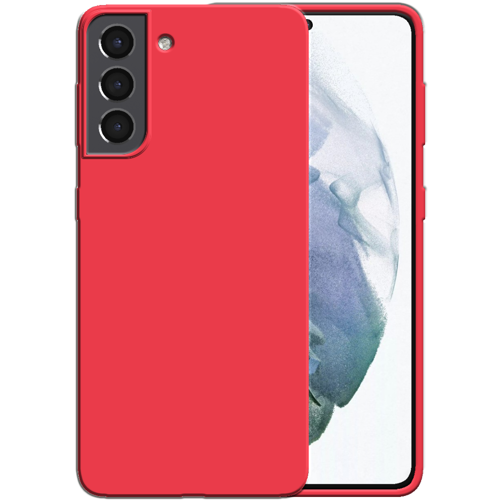 Siliconen hoesje voor Samsung Galaxy S21
  case met zachte binnenkant - Rood