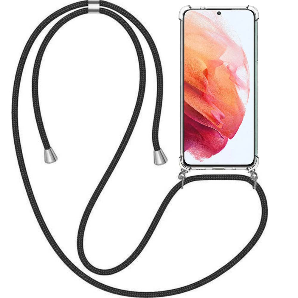 Telefoonhoesje Geschikt voor Samsung
  Galaxy S21 Plus met Koord en Stootrand - TPU Backcover Shockproof met Lanyard
  - Smartphonica