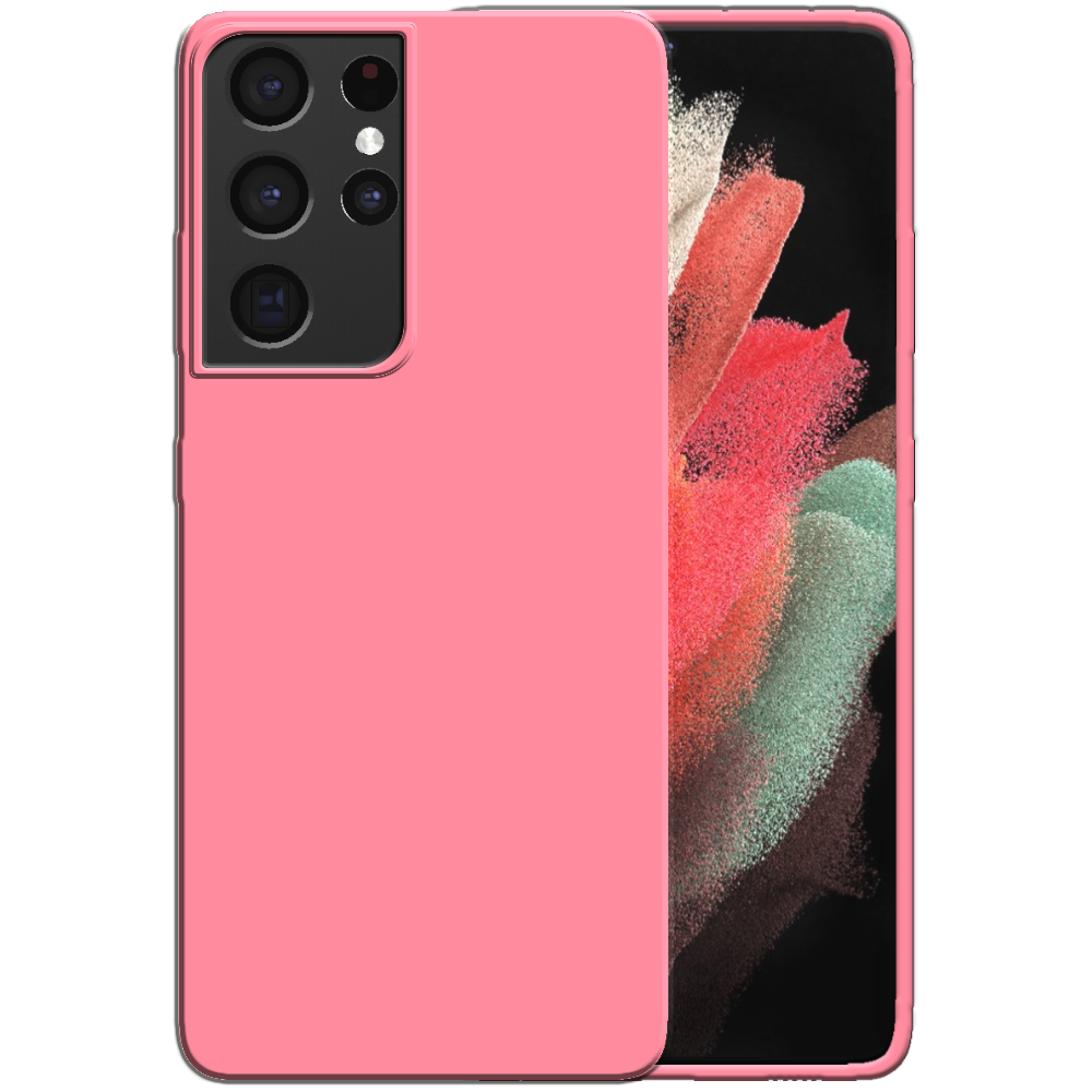 Siliconen hoesje voor Samsung Galaxy S21
  Ultra case met zachte binnenkant - Roze
