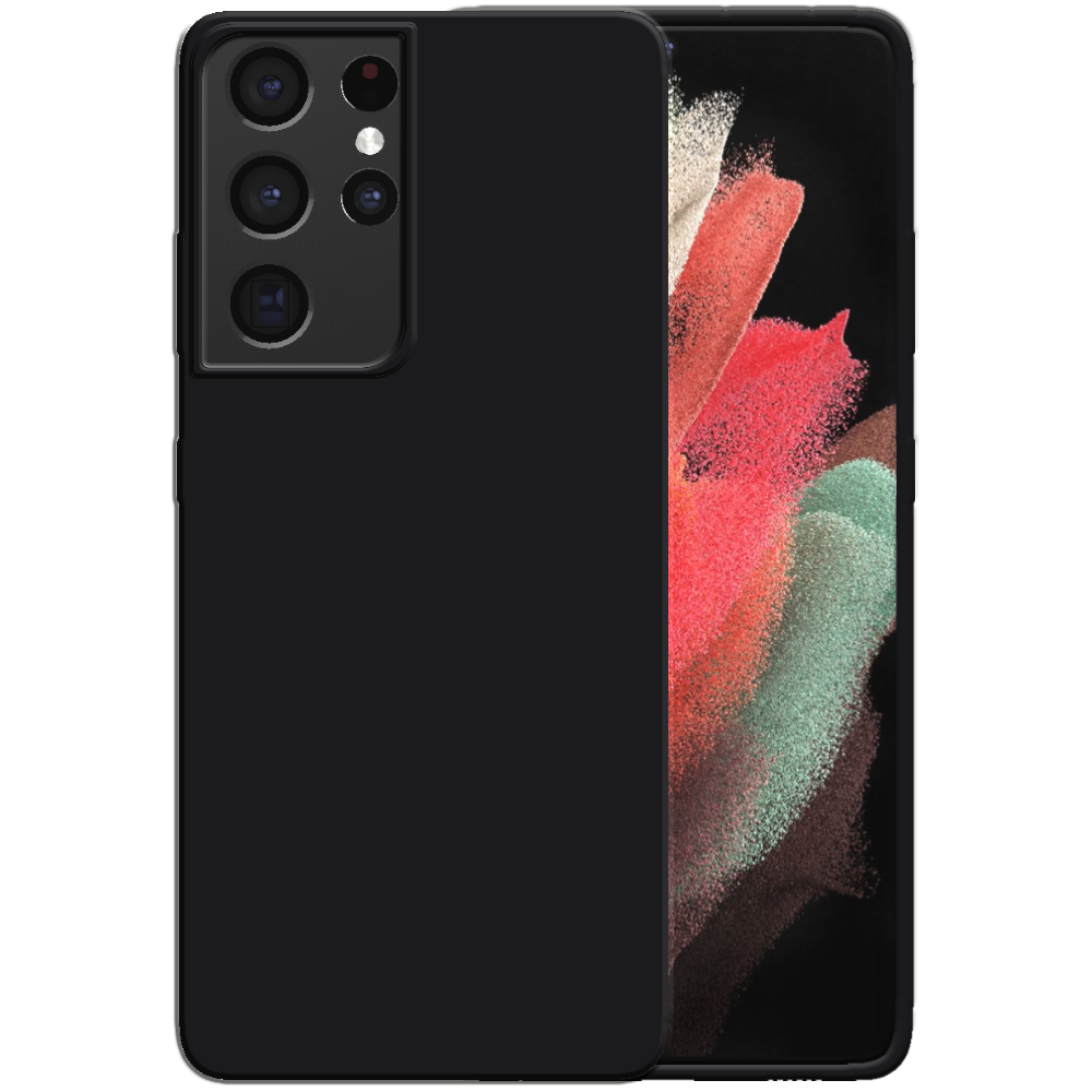 Siliconen hoesje voor Samsung Galaxy S21
  Ultra case met zachte binnenkant - Zwart