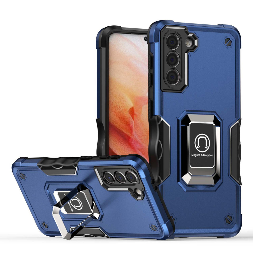 Rugged Armour case voor Samsung Galaxy
  S22 Plus met verstelbare ringhouder - Blauw