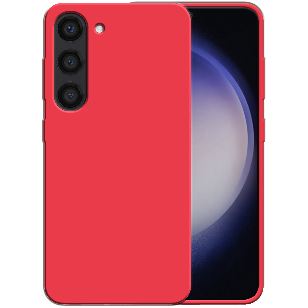 Siliconen hoesje voor Samsung Galaxy S23
  case met zachte binnenkant - Rood