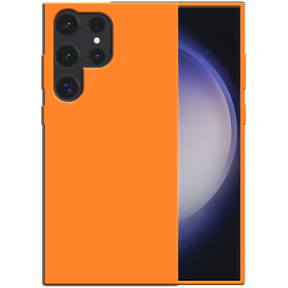 Siliconen hoesje voor Samsung Galaxy S23
  Ultra case met zachte binnenkant - Oranje