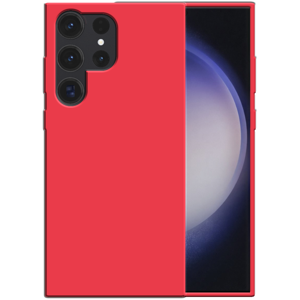 Siliconen hoesje voor Samsung Galaxy S23
  Ultra case met zachte binnenkant - Rood
