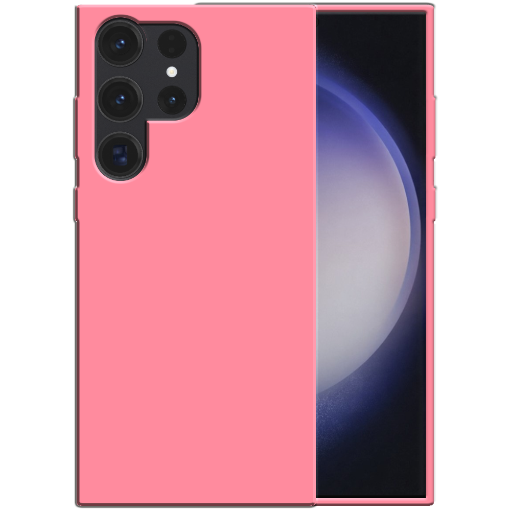 Siliconen hoesje voor Samsung Galaxy S23  Ultra case met zachte binnenkant - Roze