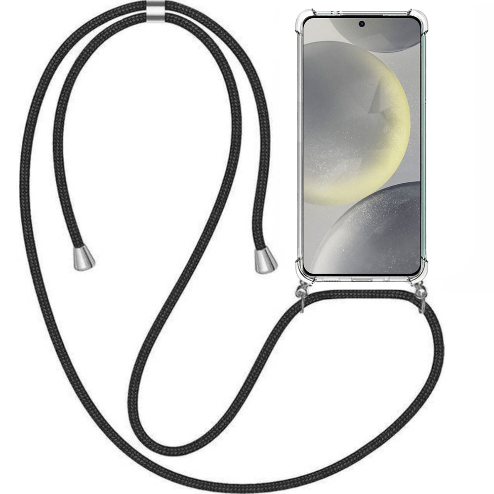 Telefoonhoesje Geschikt voor Samsung
  Galaxy S24 Plus met Koord en Stootrand - TPU Backcover Shockproof met Lanyard
  - Smartphonica
